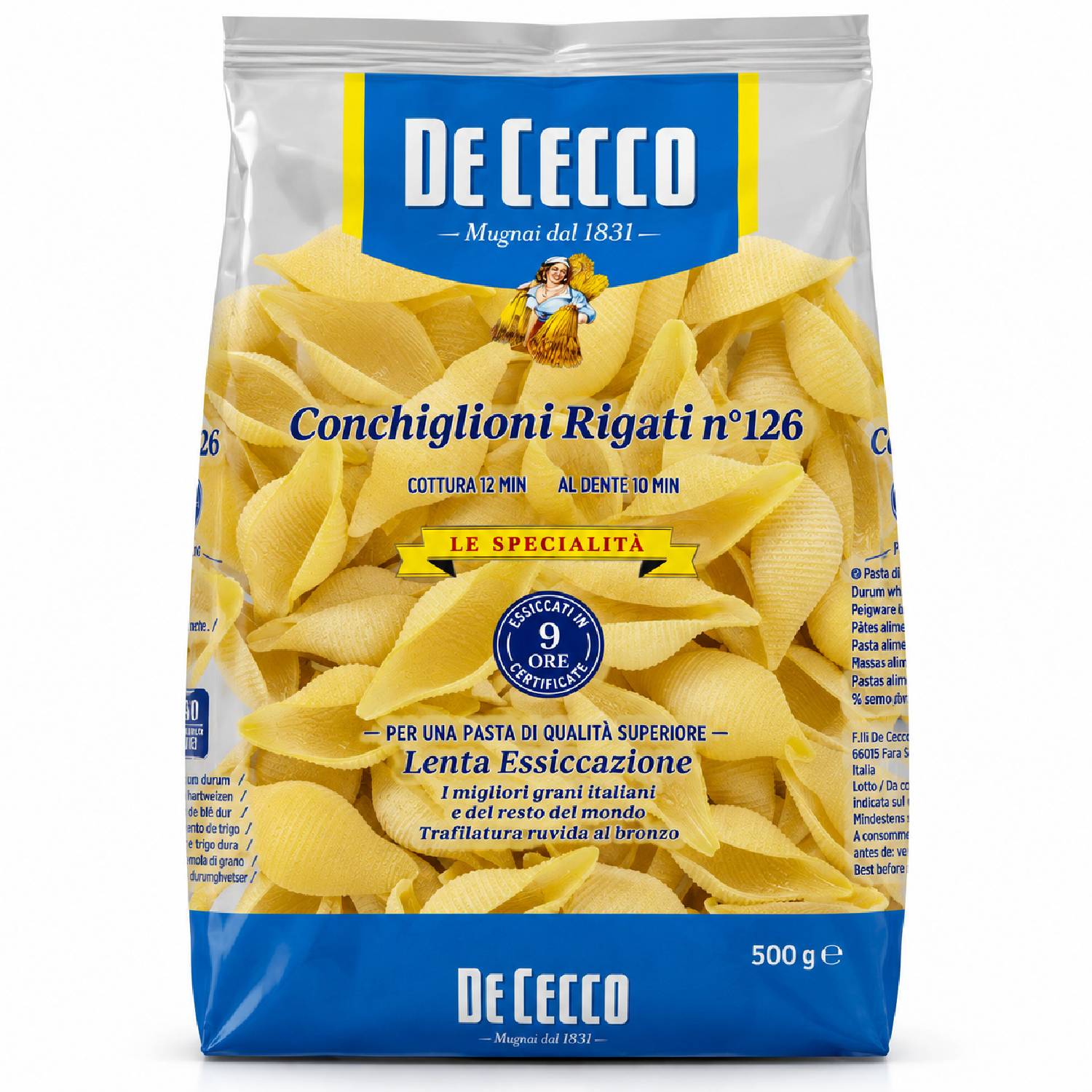 Massa De Cecco Conchiglioni Rigati Nº126 500g