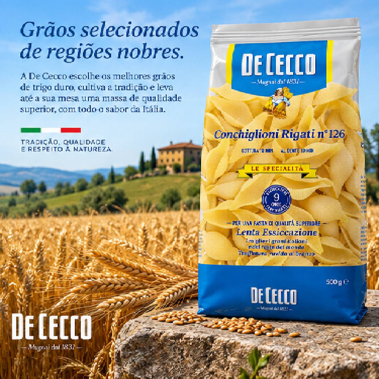 Massa De Cecco Conchiglioni Rigati Nº126 500g foto 5