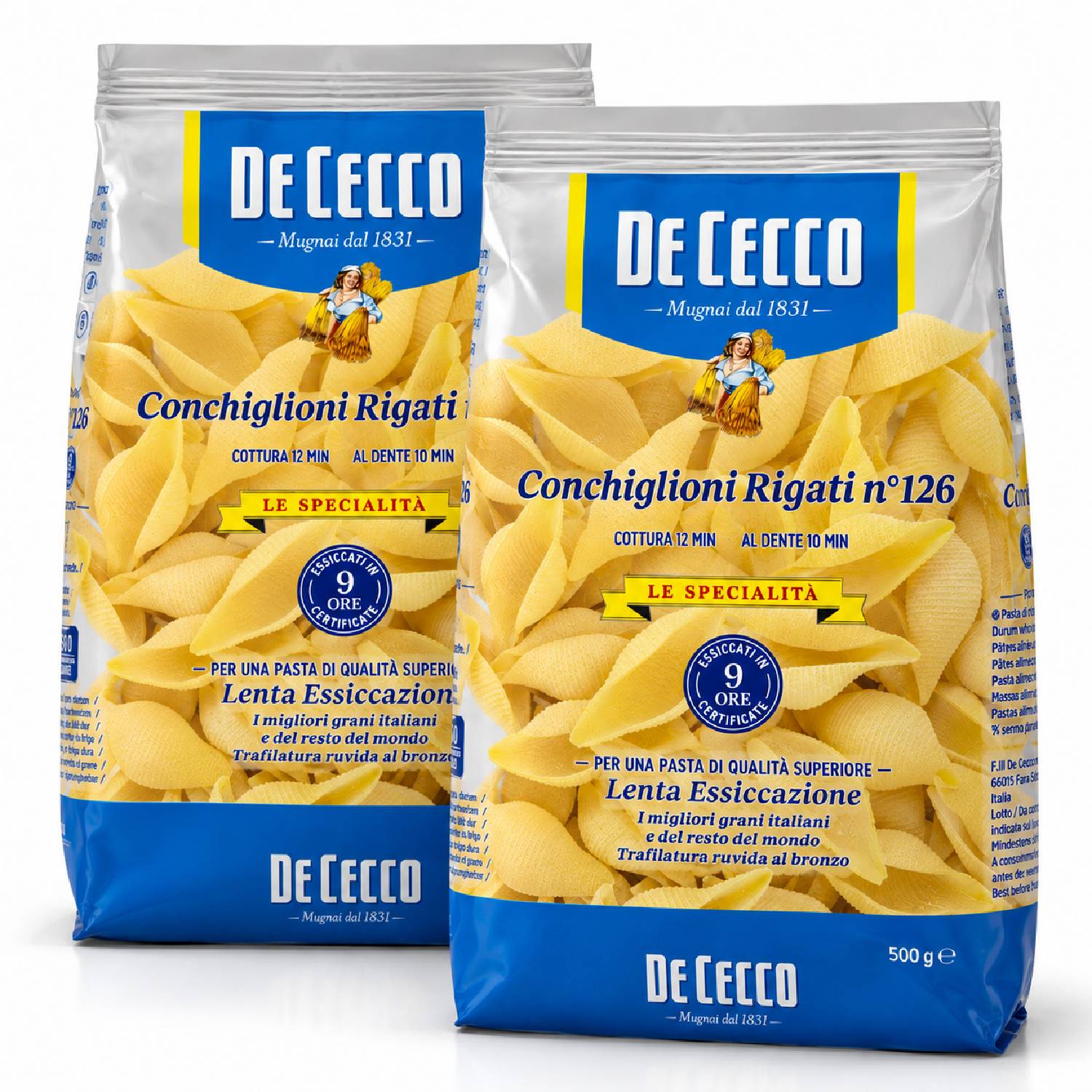 Kit 2 Massa De Cecco Conchiglioni Rigati Nº126 500g