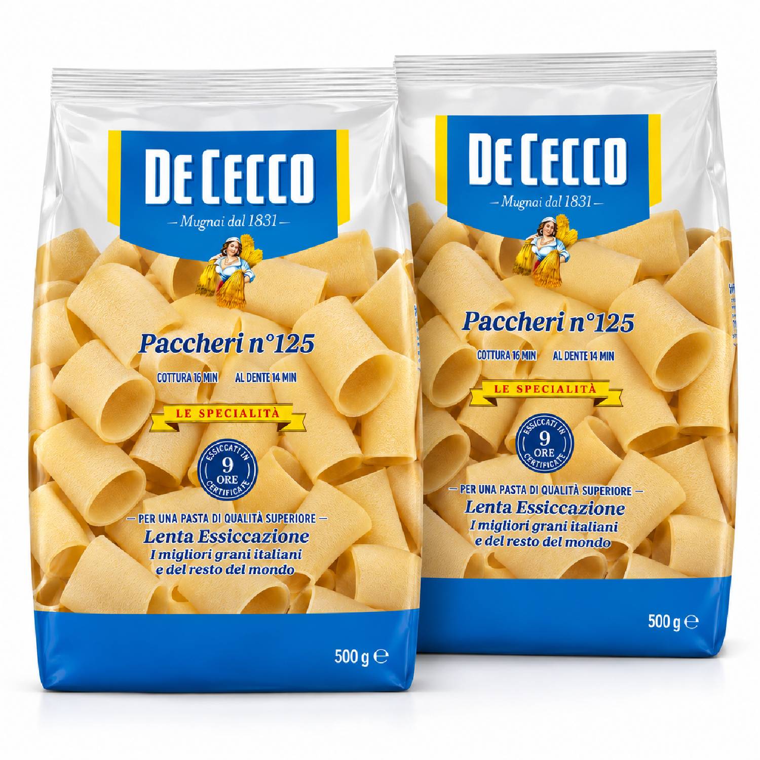 Kit 2 Massa De Cecco Paccheri Nº125 Italiana 500g