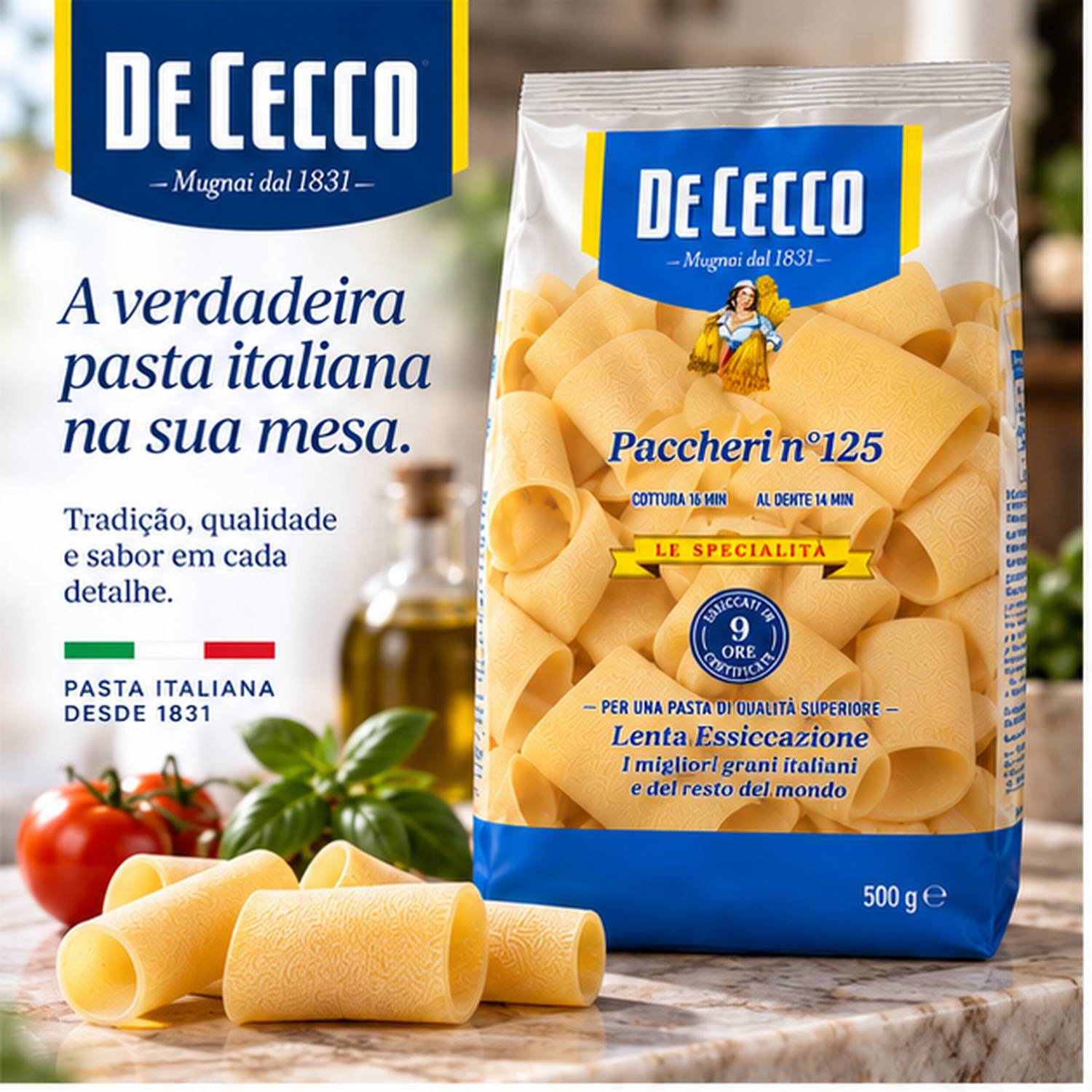 Kit 2 Massa De Cecco Paccheri Nº125 Italiana 500g foto 4