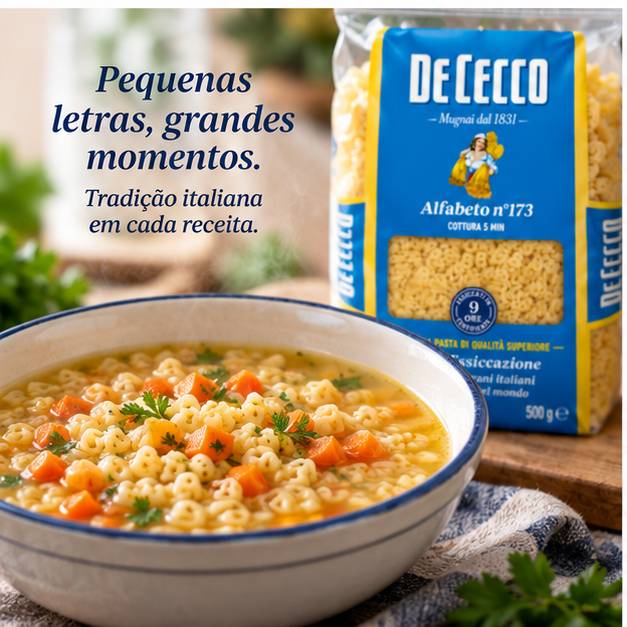 Kit 2 Massa De Cecco Alfabeto Nº173 Italiana 500g foto 6