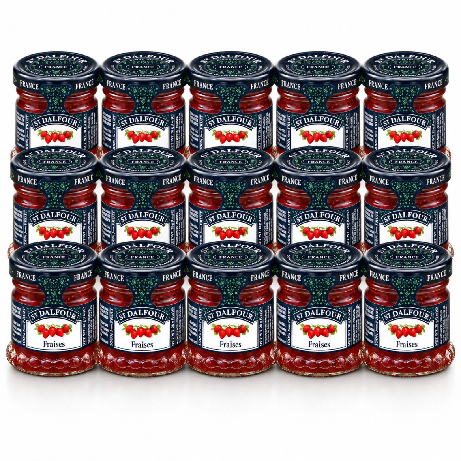 Kit 15 Geleia St Dalfour Mini Morango Francesa 28g