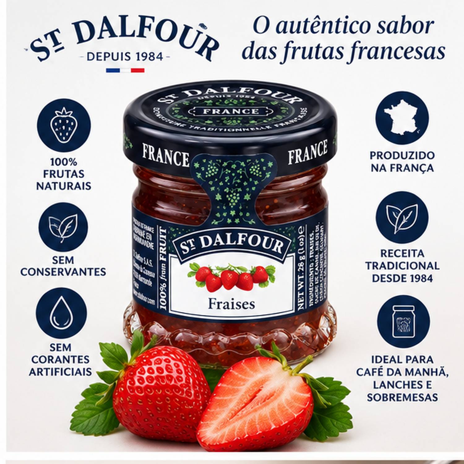 Kit 15 Geleia St Dalfour Mini Morango Francesa 28g foto 2