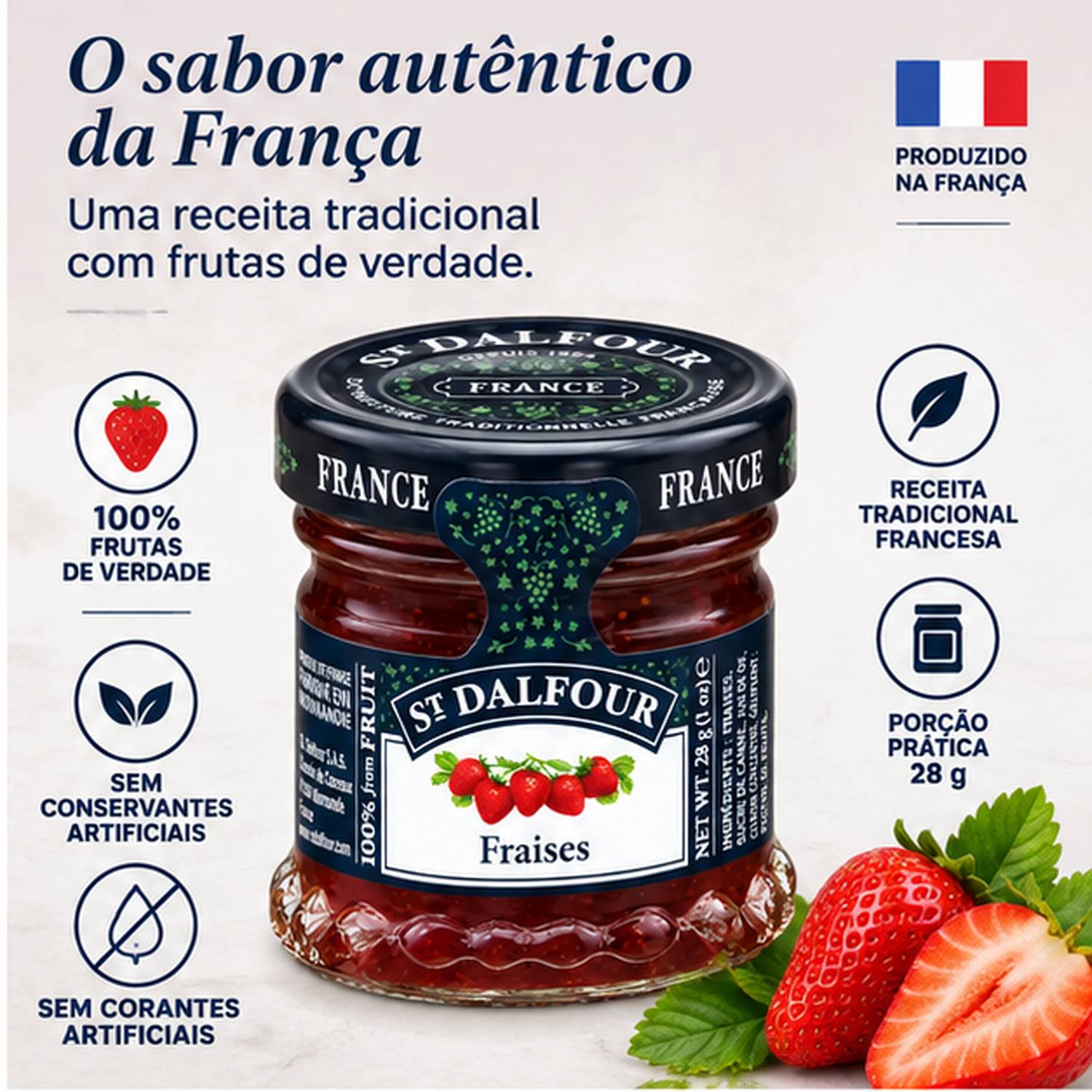 Kit 15 Geleia St Dalfour Mini Morango Francesa 28g foto 6