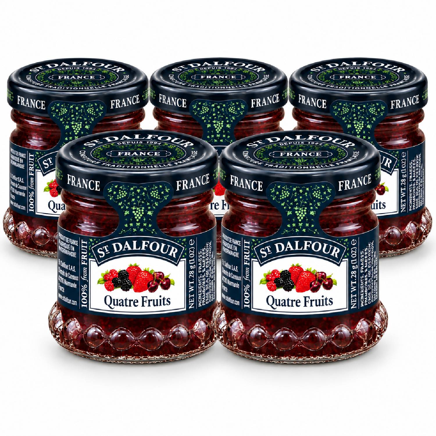 Kit 5 Geleia St Dalfour Mini Frutas Vermelhas Francesa 28g