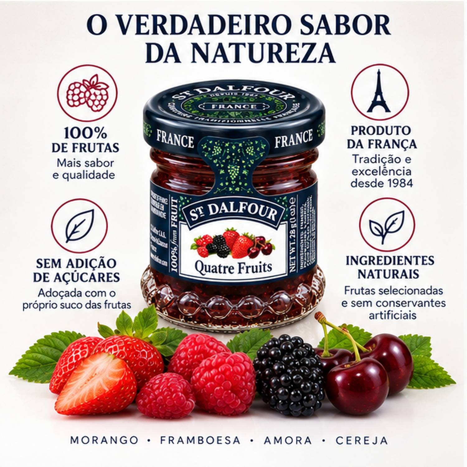 Kit 15 Geleia St Dalfour Mini Frutas Vermelhas Francesa 28g foto 2
