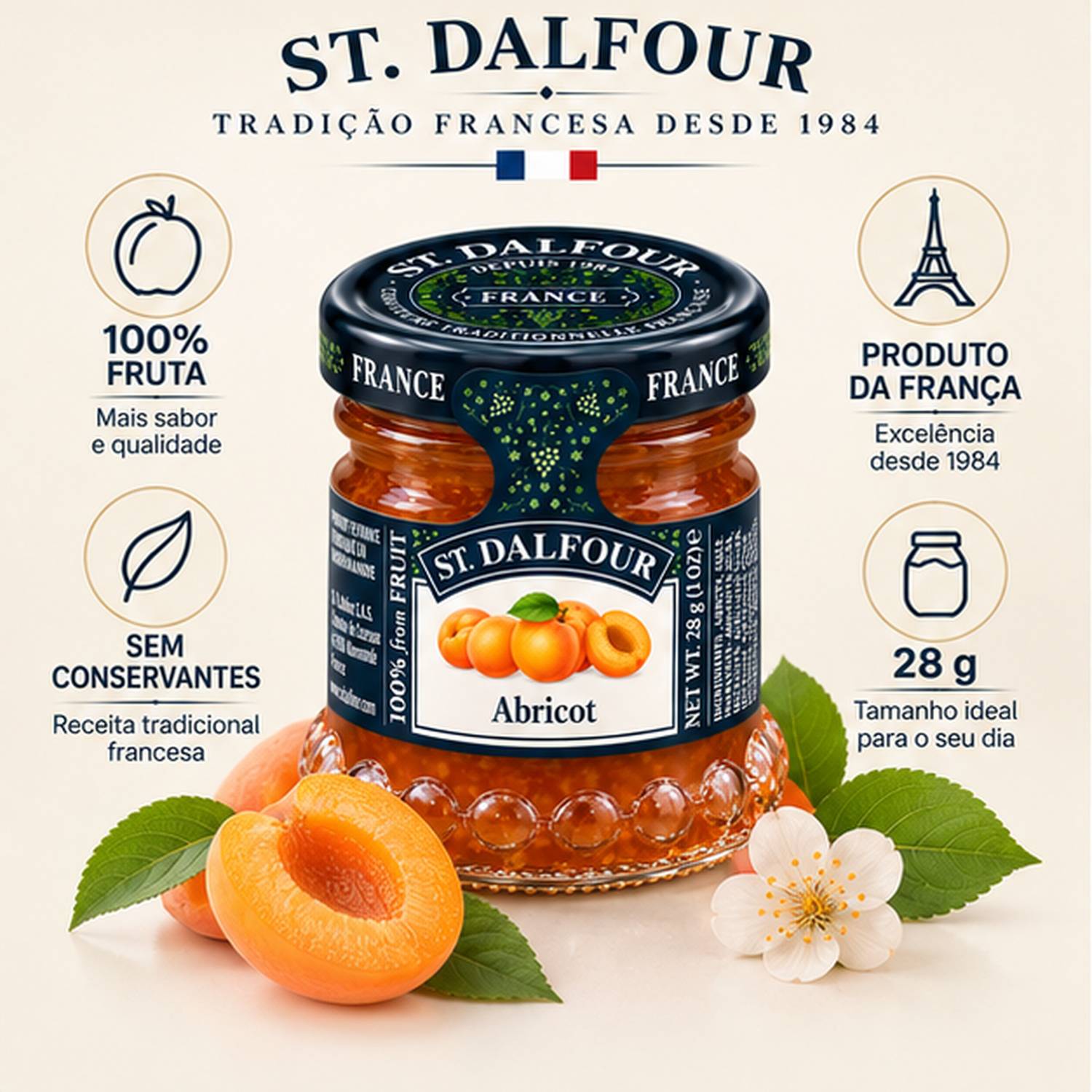 Kit 5 Mini Geleia Francesa de Damasco St. Dalfour 28g foto 3