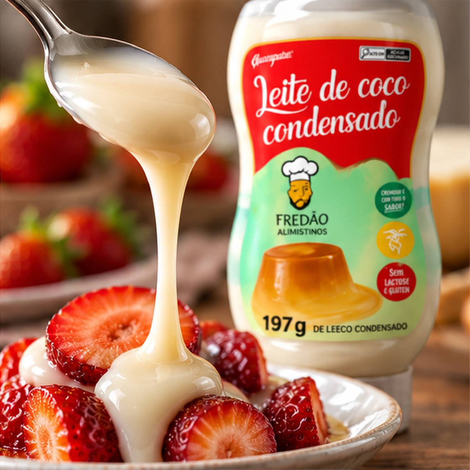 Leite Condensado de Coco Vegano Fredão 197g foto 4