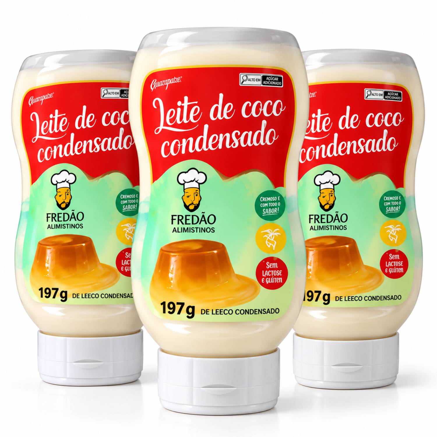 Kit 3 Leite Condensado de Coco Vegano Fredão 197g