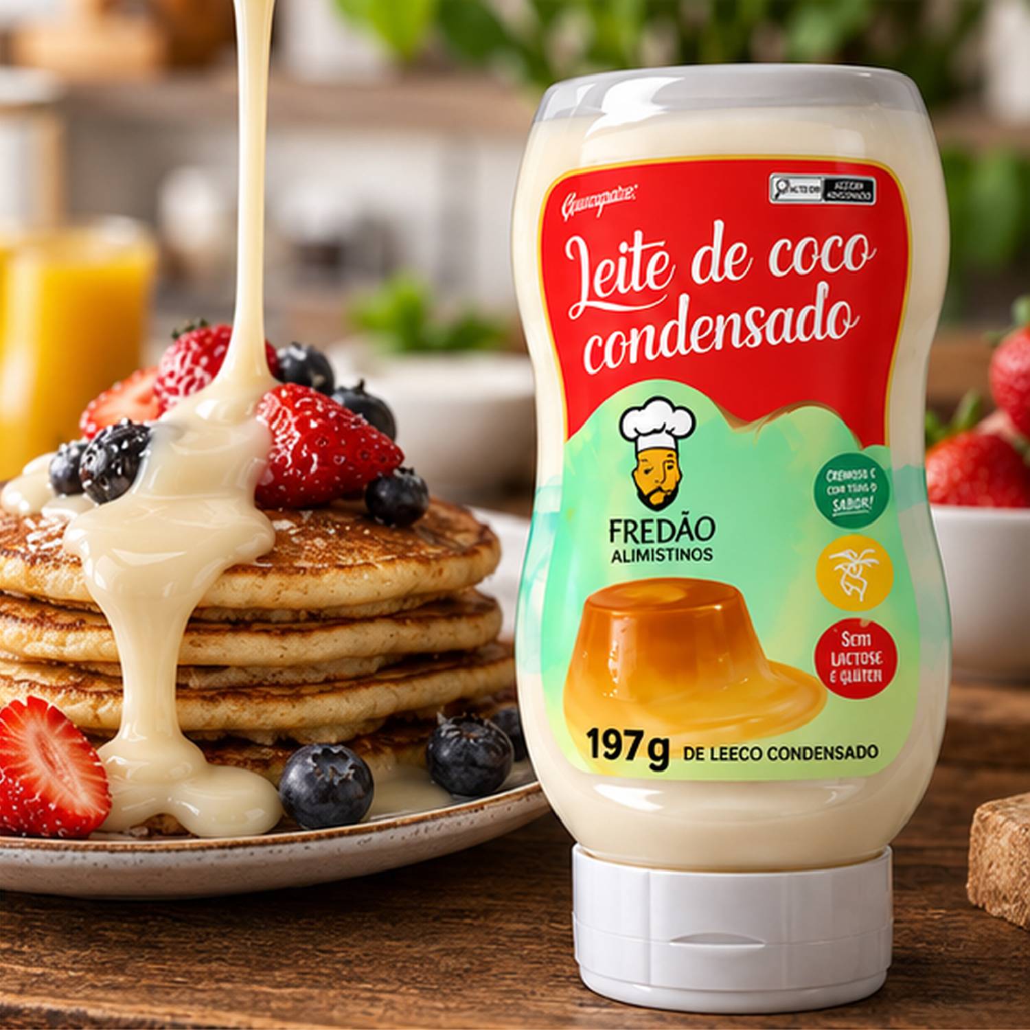 Kit 3 Leite Condensado de Coco Vegano Fredão 197g foto 6