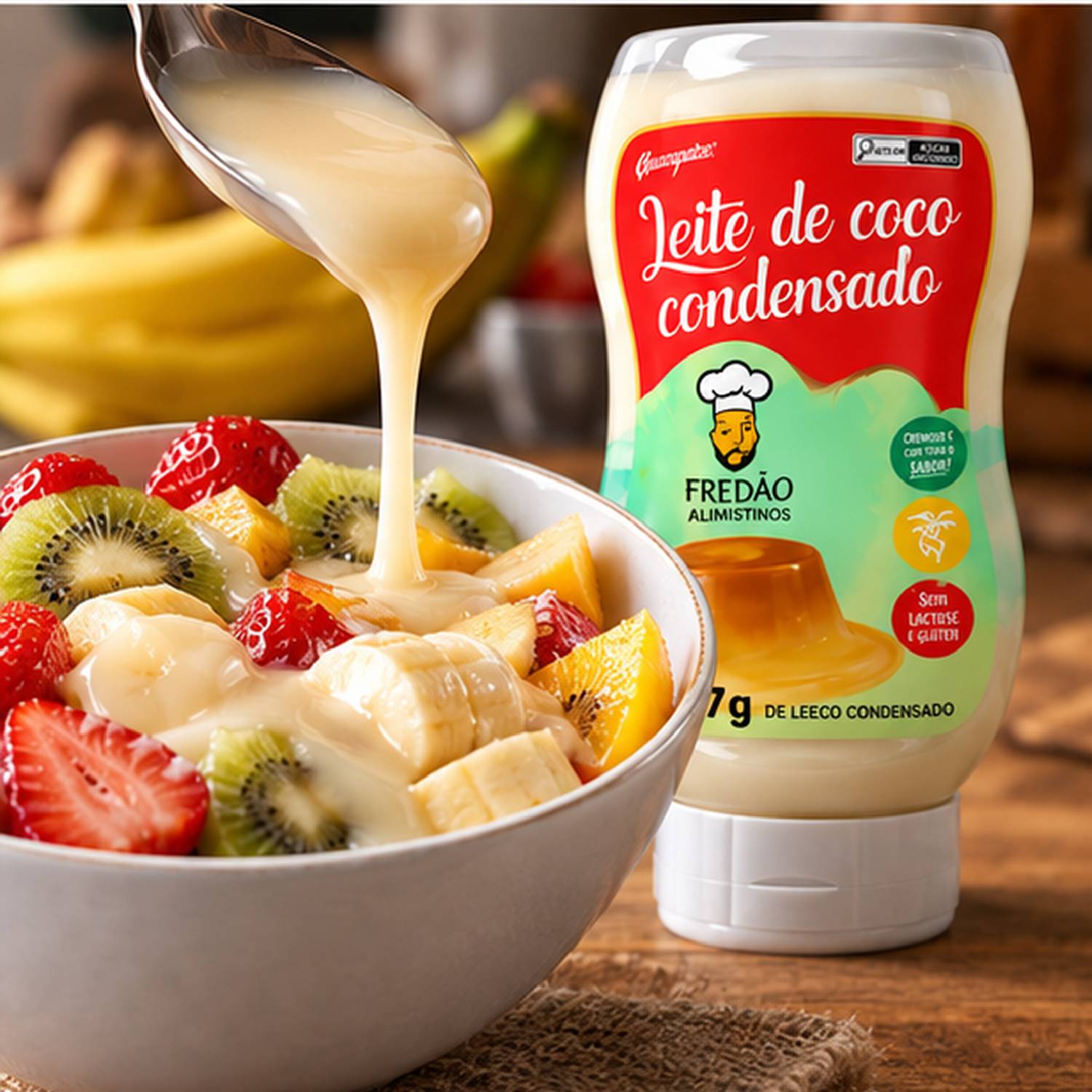 Kit 3 Leite Condensado de Coco Vegano Fredão 197g foto 7