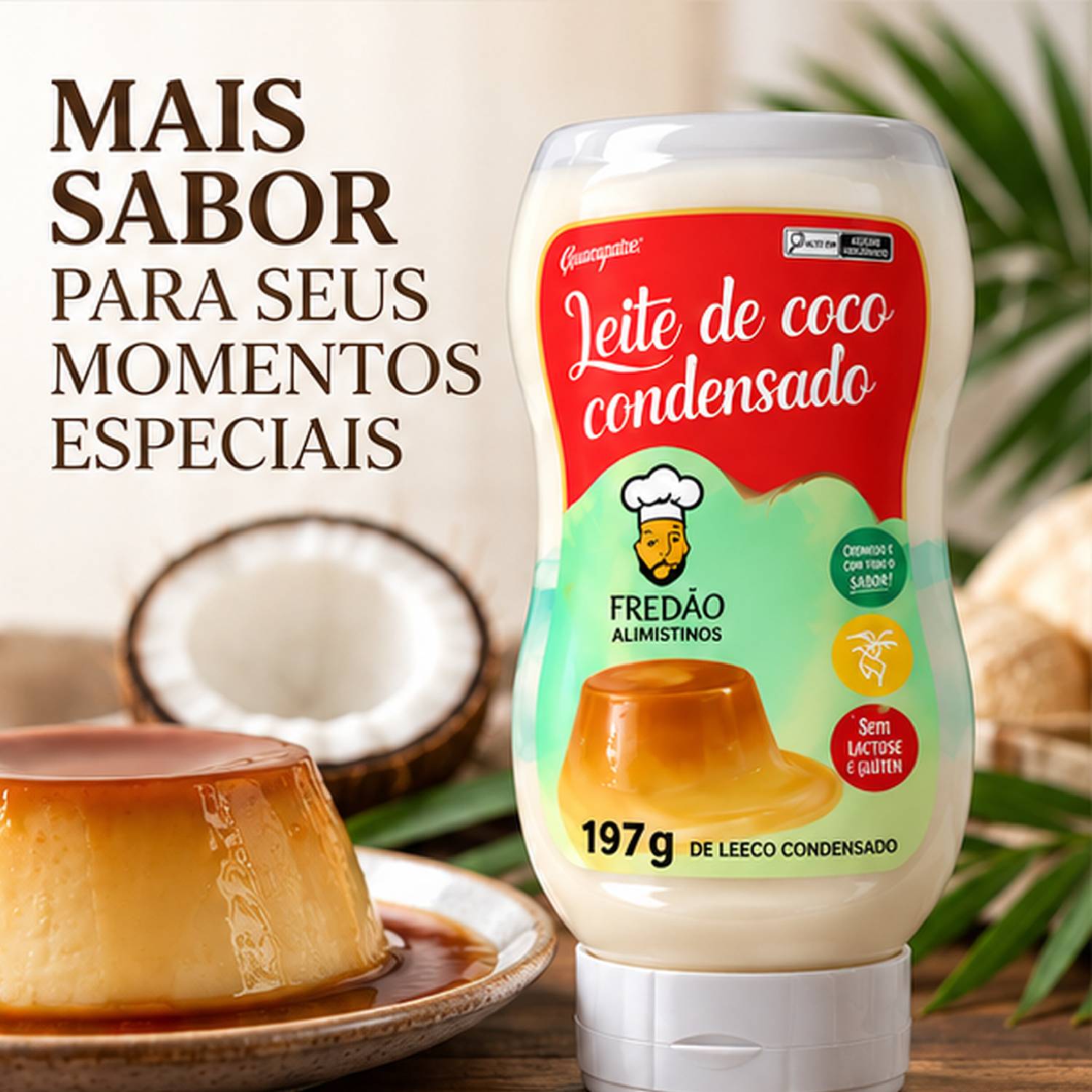 Kit 6 Leite Condensado de Coco Vegano Fredão 197g foto 2