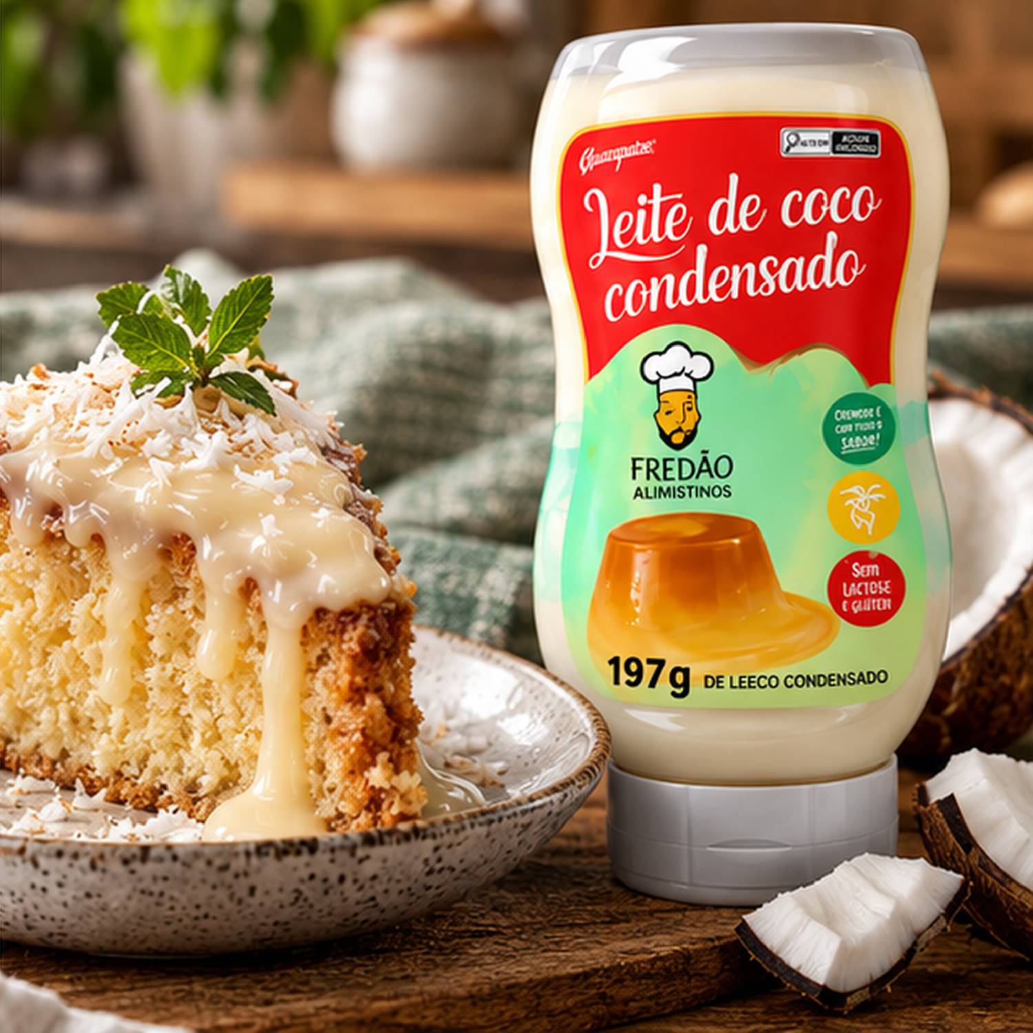 Kit 6 Leite Condensado de Coco Vegano Fredão 197g foto 8