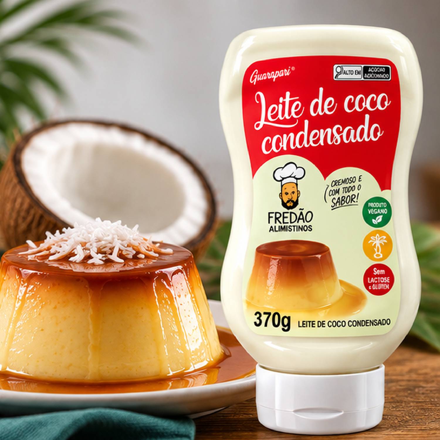 Leite Condensado de Coco Vegano Fredão 370g foto 3