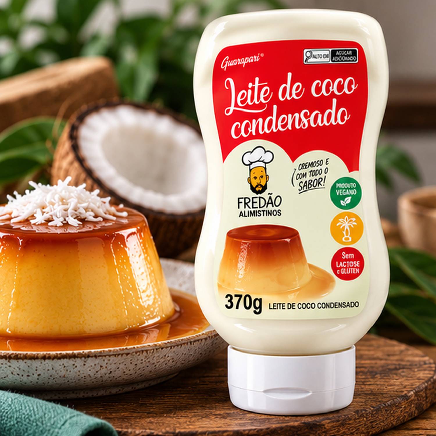 Leite Condensado de Coco Vegano Fredão 370g foto 4