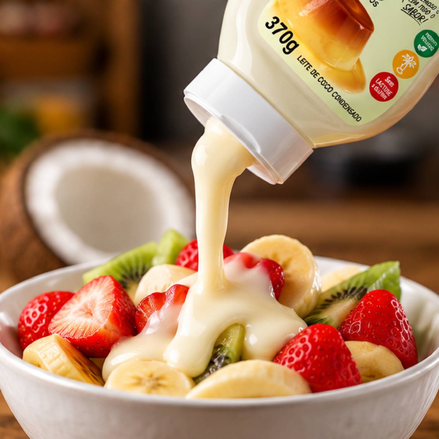Leite Condensado de Coco Vegano Fredão 370g foto 5
