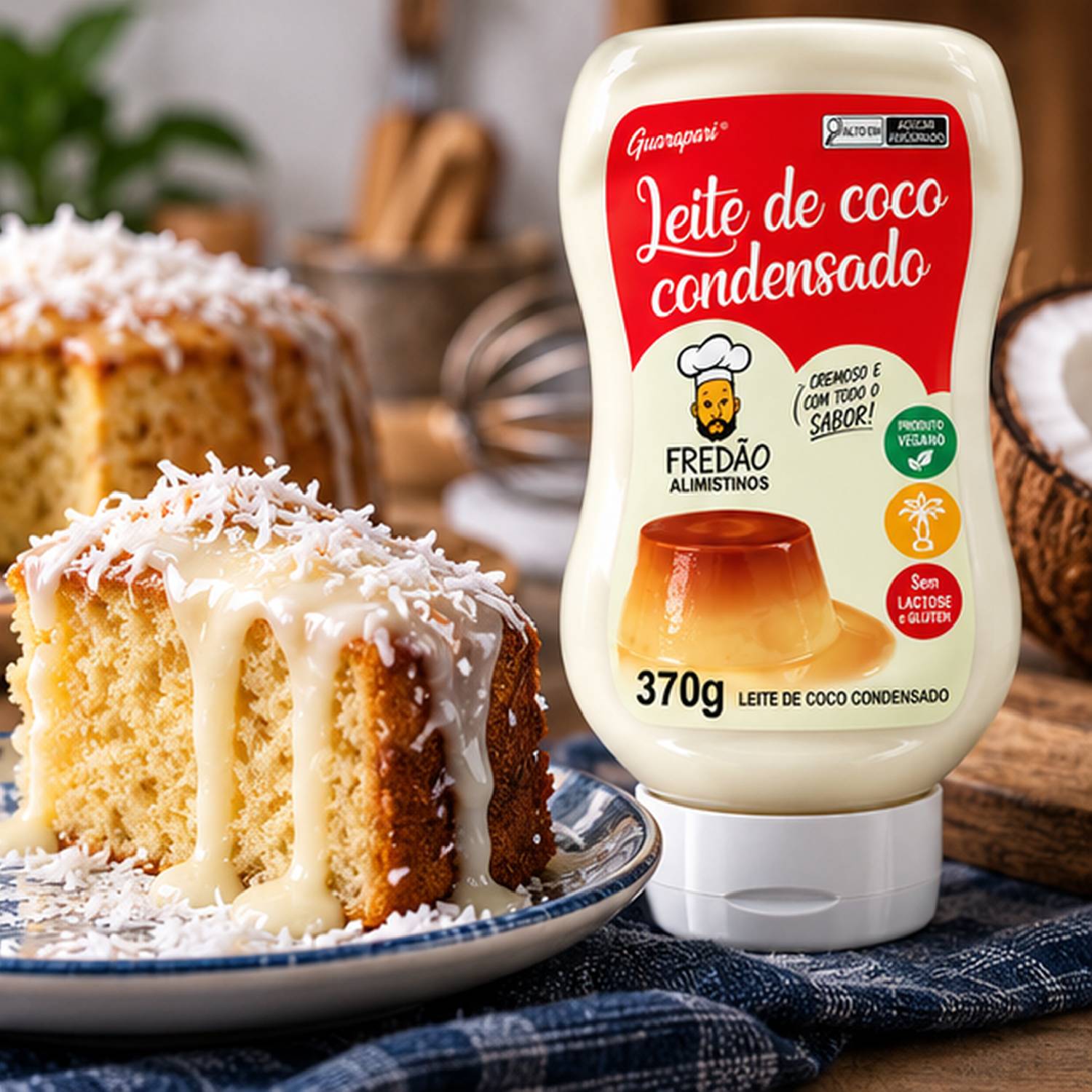 Kit 6 Leite Condensado de Coco Vegano Fredão 370g foto 7