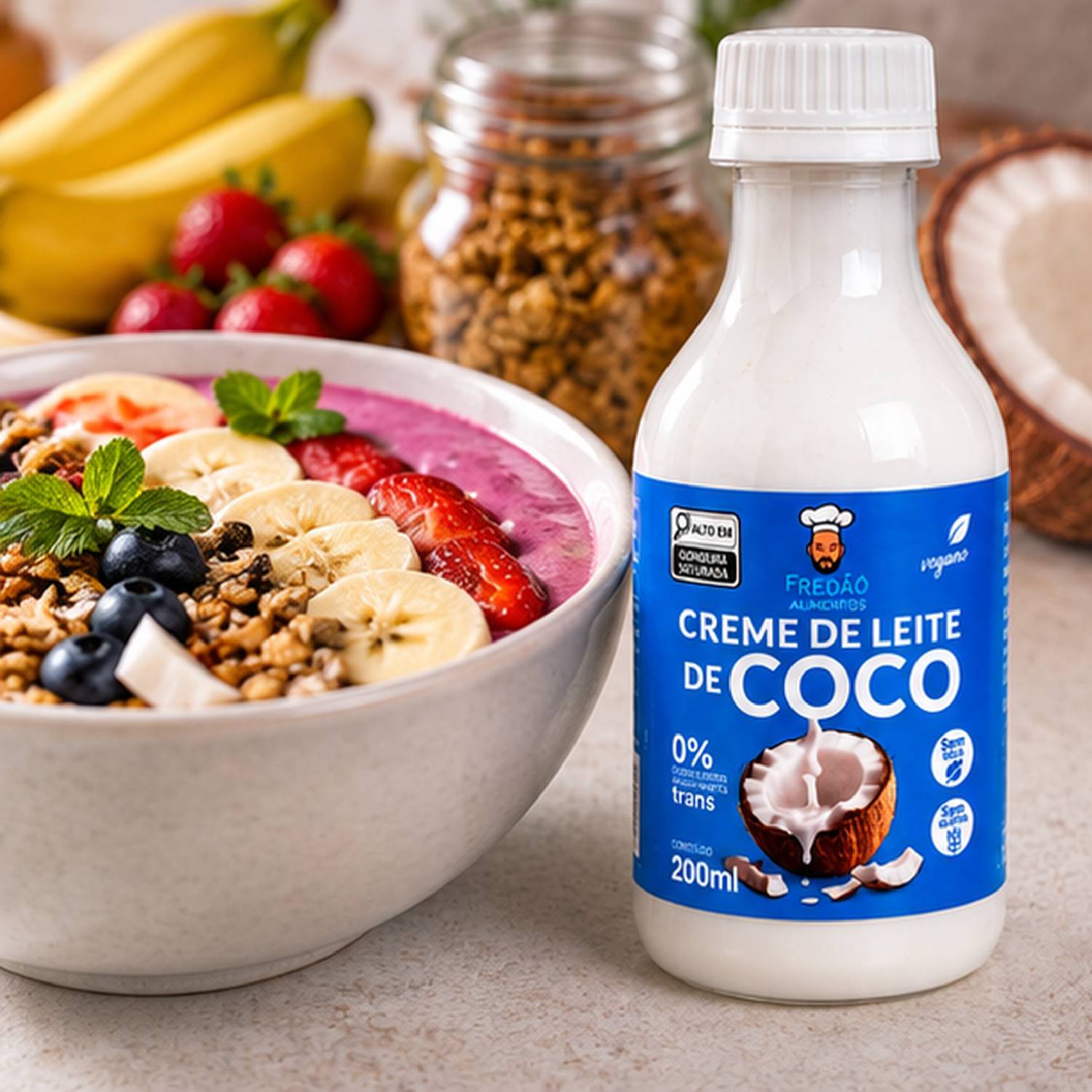 Creme de Leite de Coco Vegano Fredão 200ml foto 6