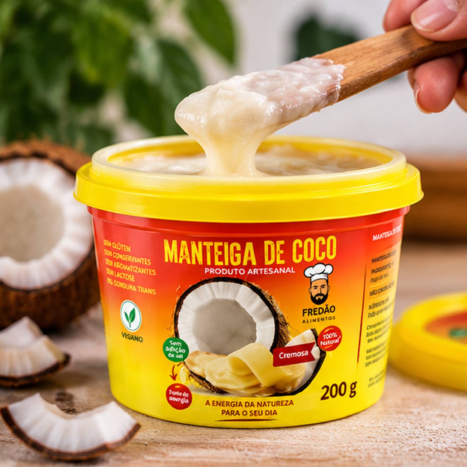 Manteiga de Coco Vegana Fredão 200ml foto 3