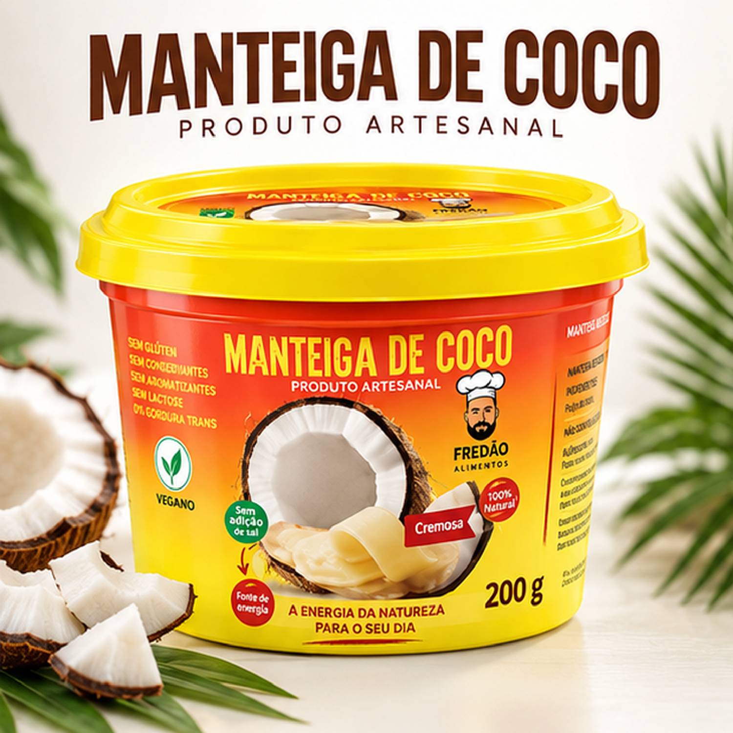 Manteiga de Coco Vegana Fredão 200ml foto 6
