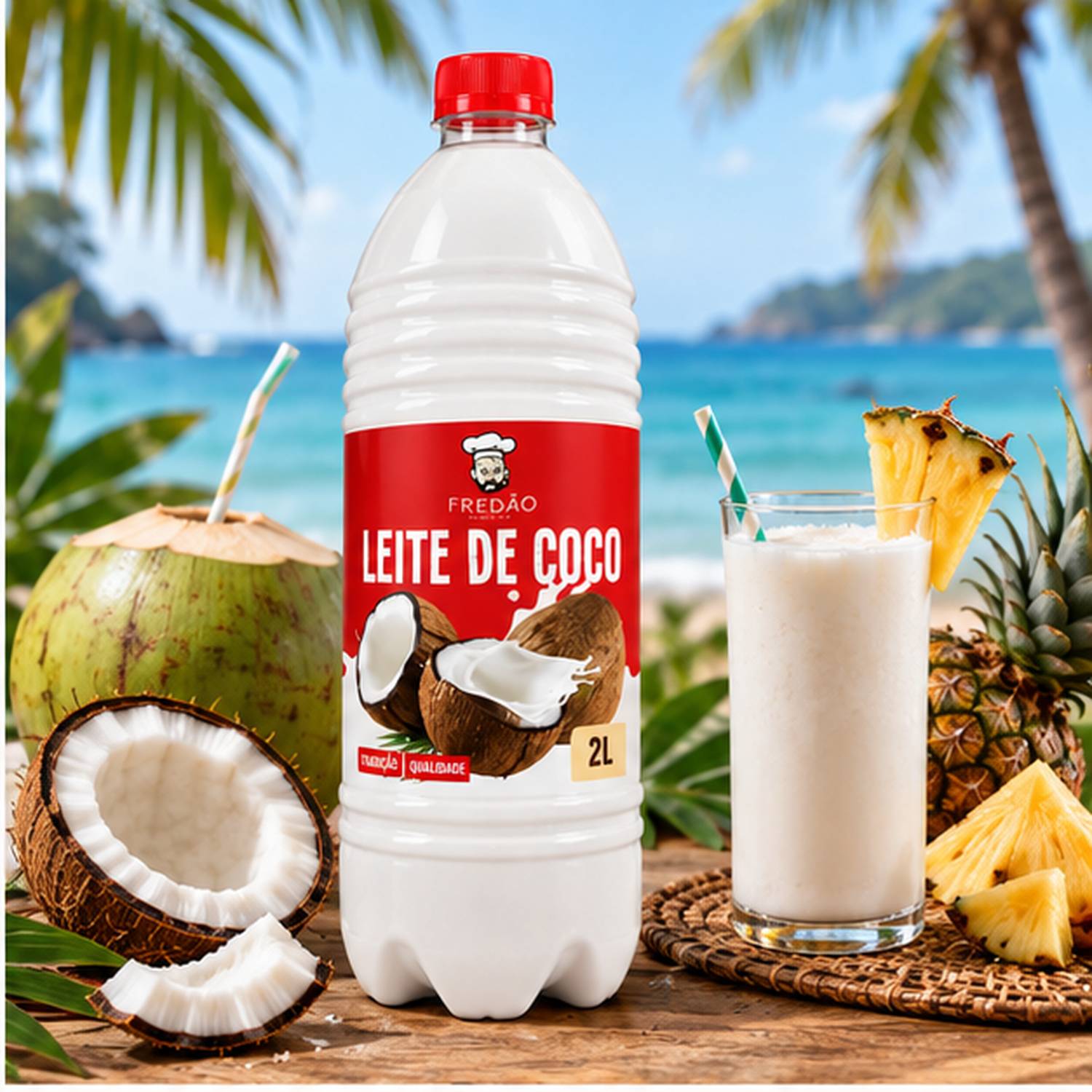 Leite de Coco Concentrado Fredão 2 Litros Uso Culinário foto 5