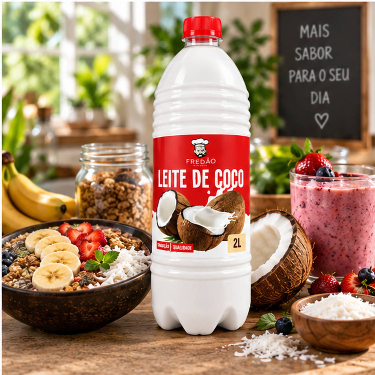 Leite de Coco Concentrado Fredão 2 Litros Uso Culinário foto 8