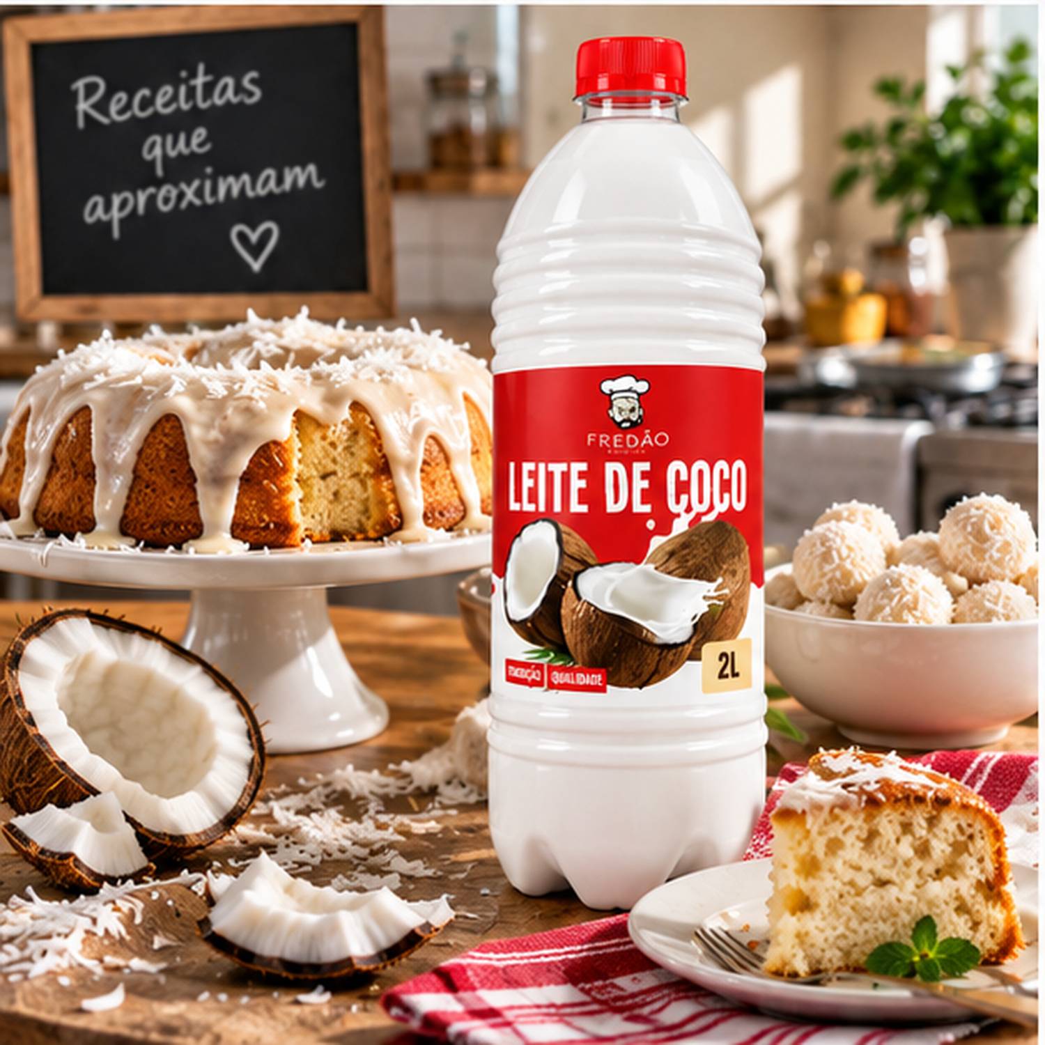 Kit 2 Leite de Coco Concentrado Fredão 2 L Uso Culinário foto 6