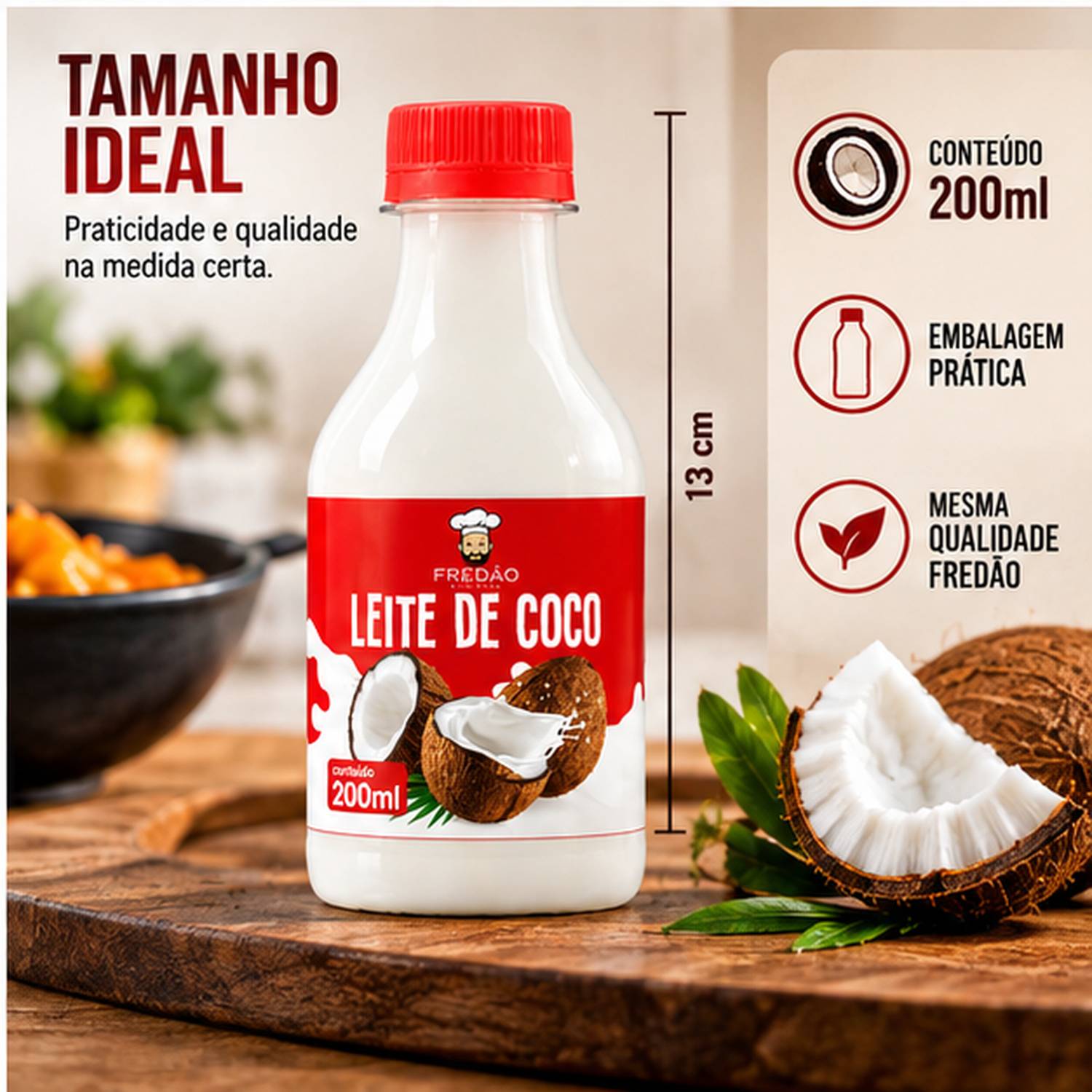 Leite de Coco Concentrado Fredão 200ml Uso Culinário foto 8