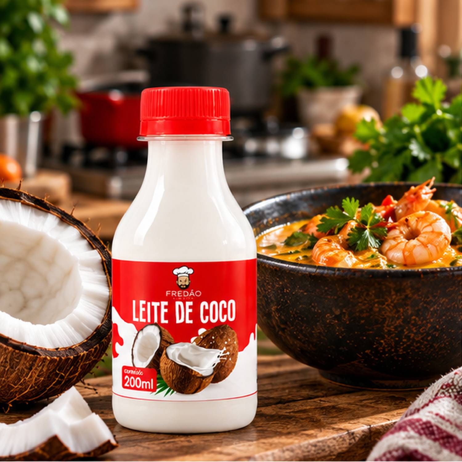 Kit 6 Leite de Coco Concentrado Fredão 200ml Uso Culinário foto 5