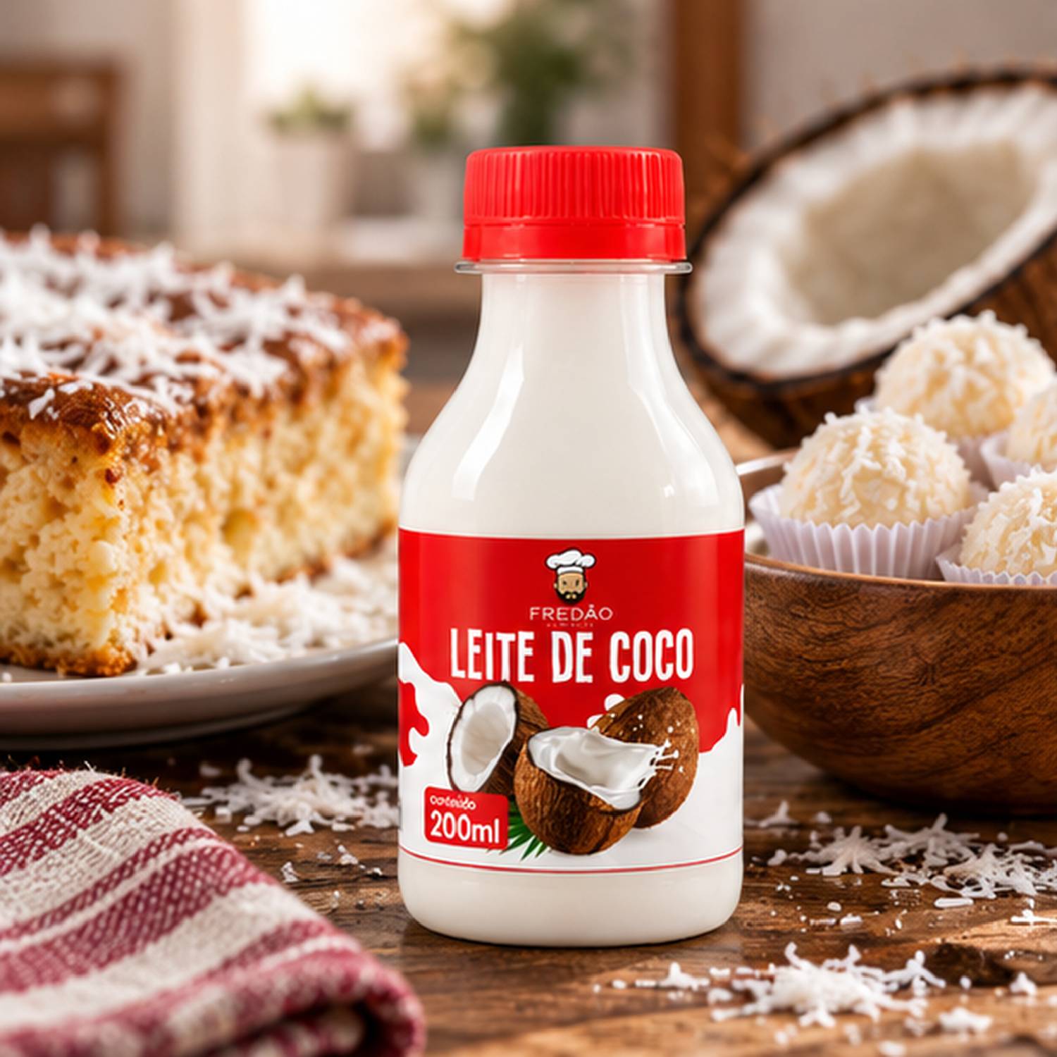 Kit 6 Leite de Coco Concentrado Fredão 200ml Uso Culinário foto 9