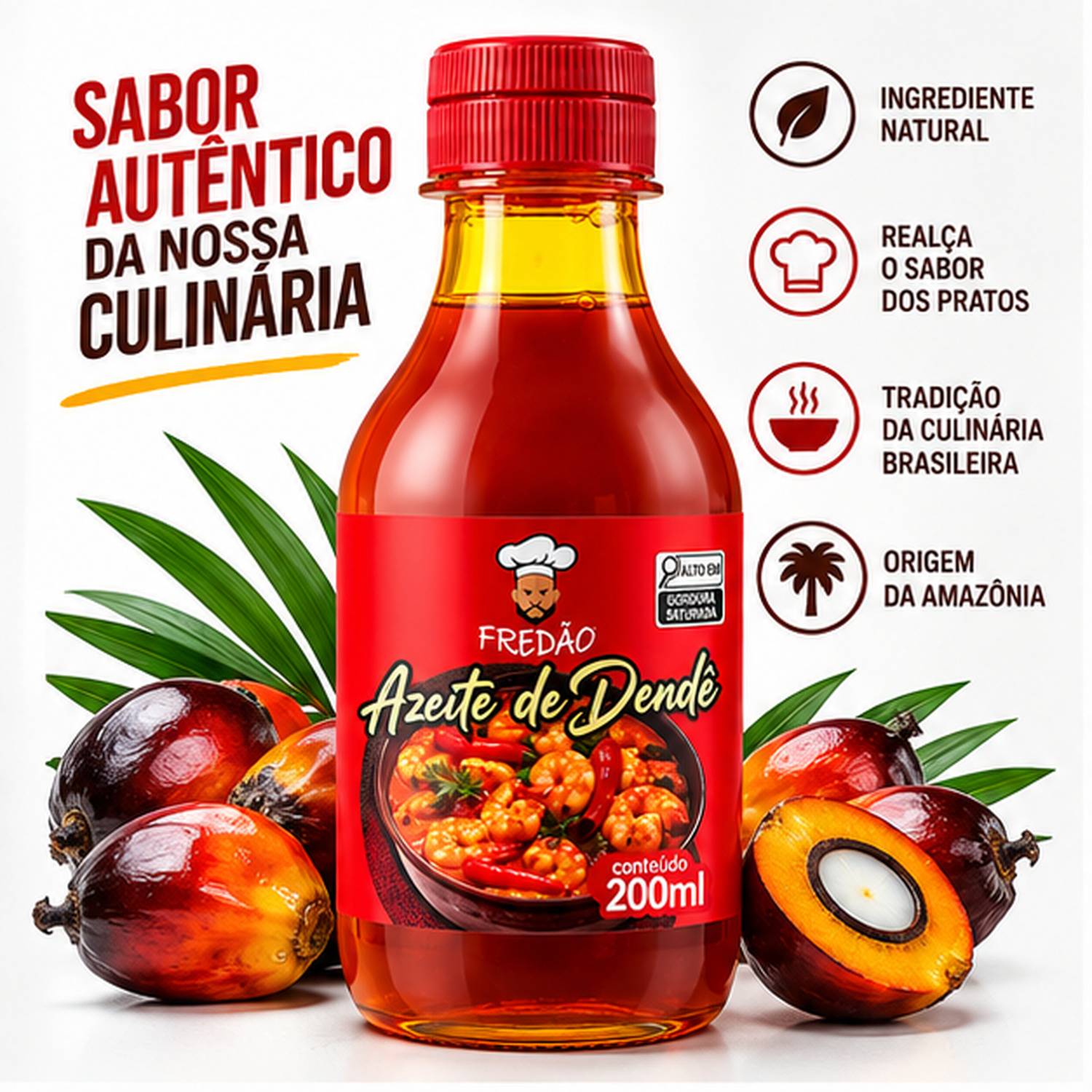 Azeite de Dendê Fredão 200ml Culinário foto 8