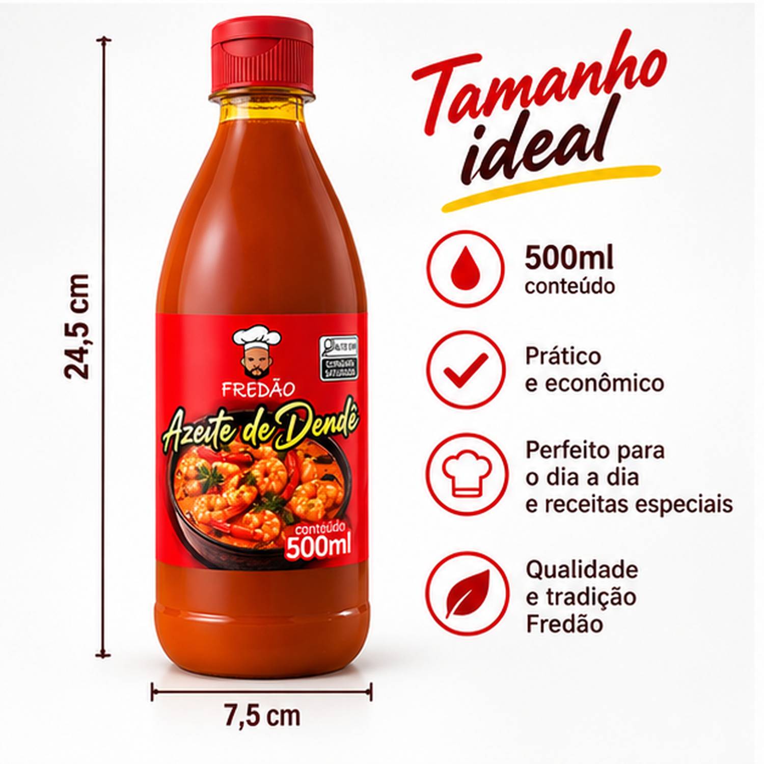 Azeite de Dendê Fredão 500ml Culinário foto 3