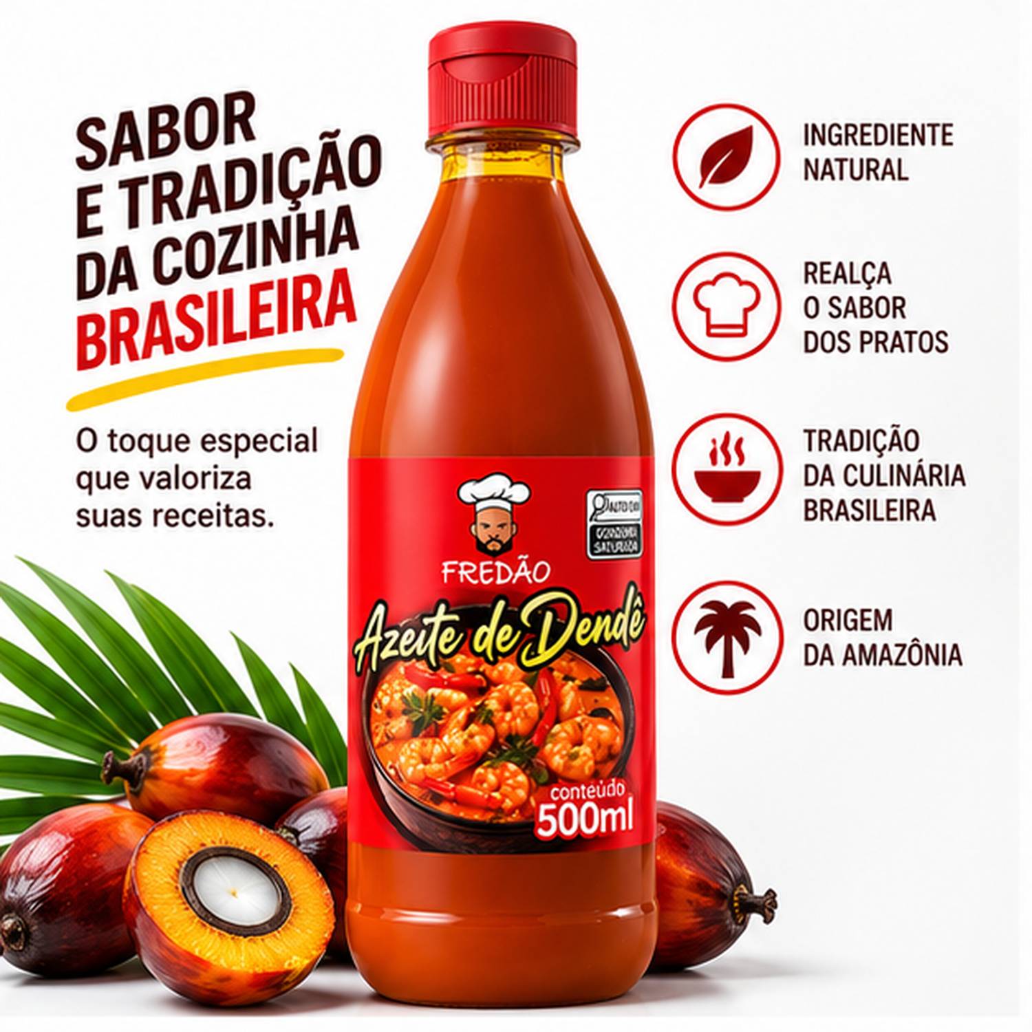 Azeite de Dendê Fredão 500ml Culinário foto 7