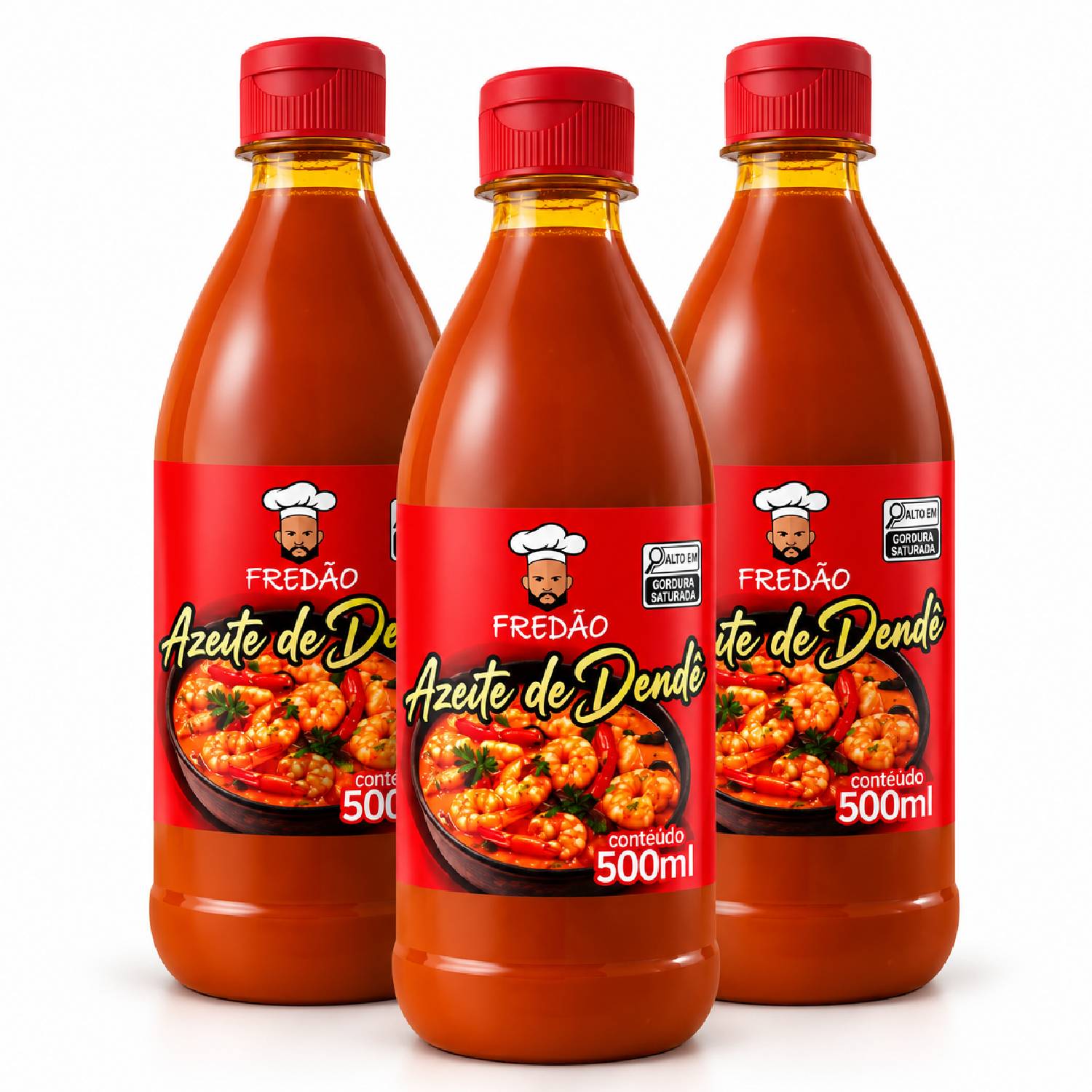 Kit 3 Azeite de Dendê Fredão 500ml Culinário