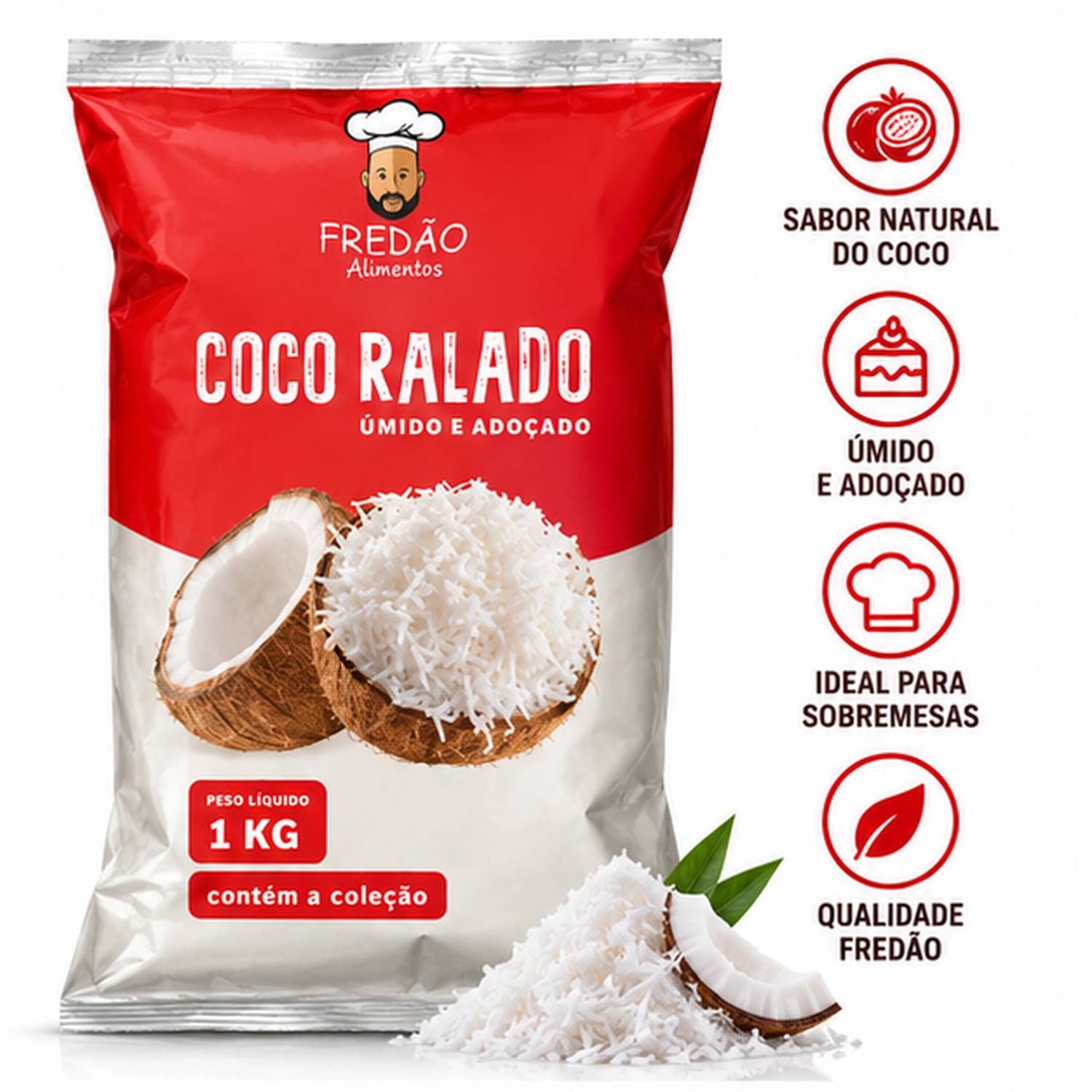 Coco Ralado Fredão 1kg (Uso Culinário Profissional) foto 2