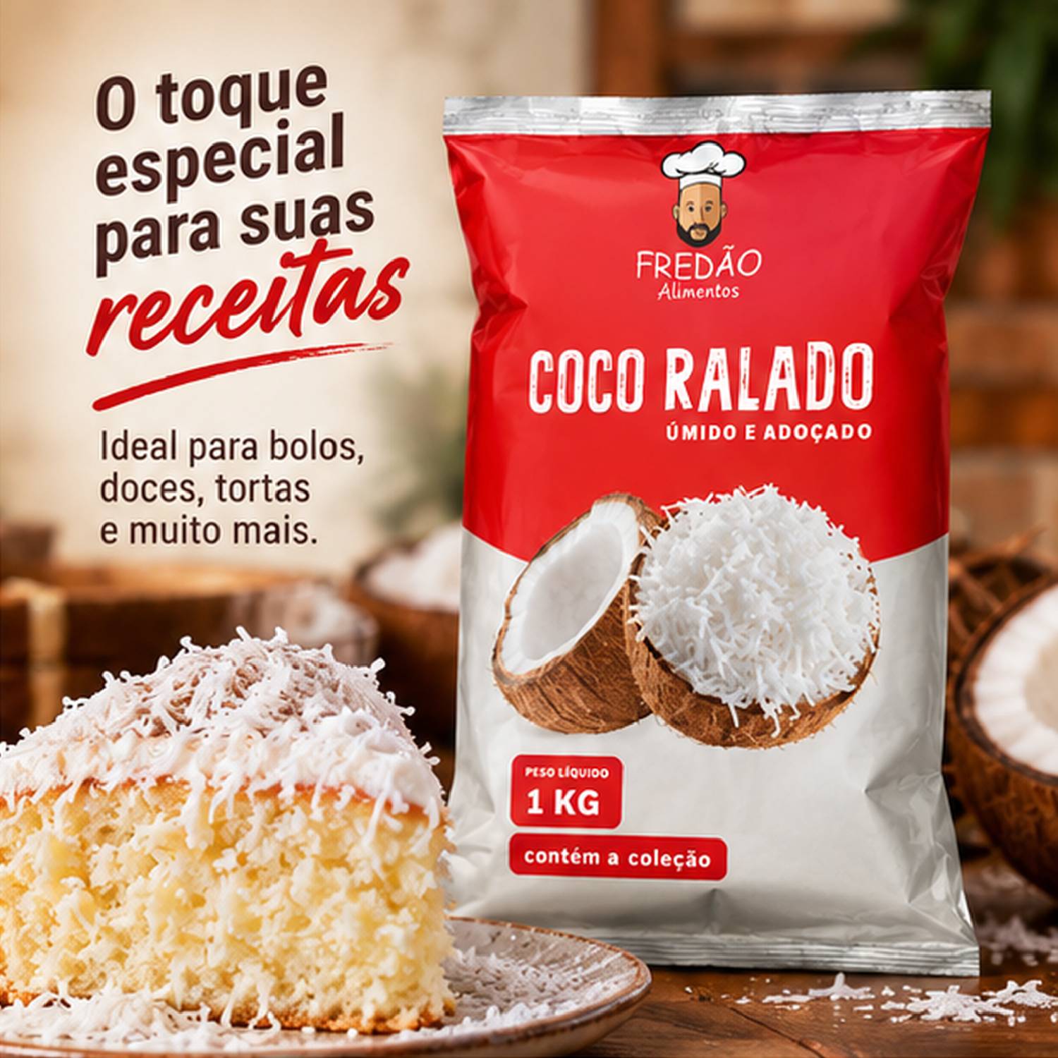 Coco Ralado Fredão 1kg (Uso Culinário Profissional) foto 5