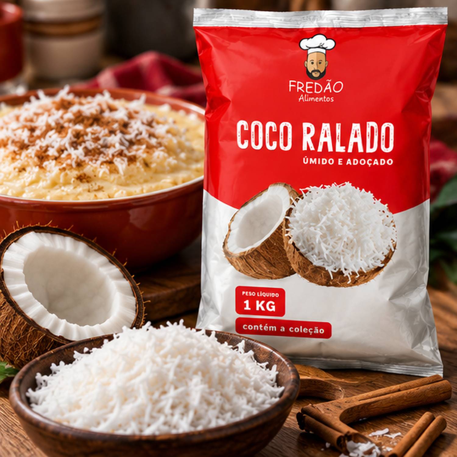 Coco Ralado Fredão 1kg (Uso Culinário Profissional) foto 7