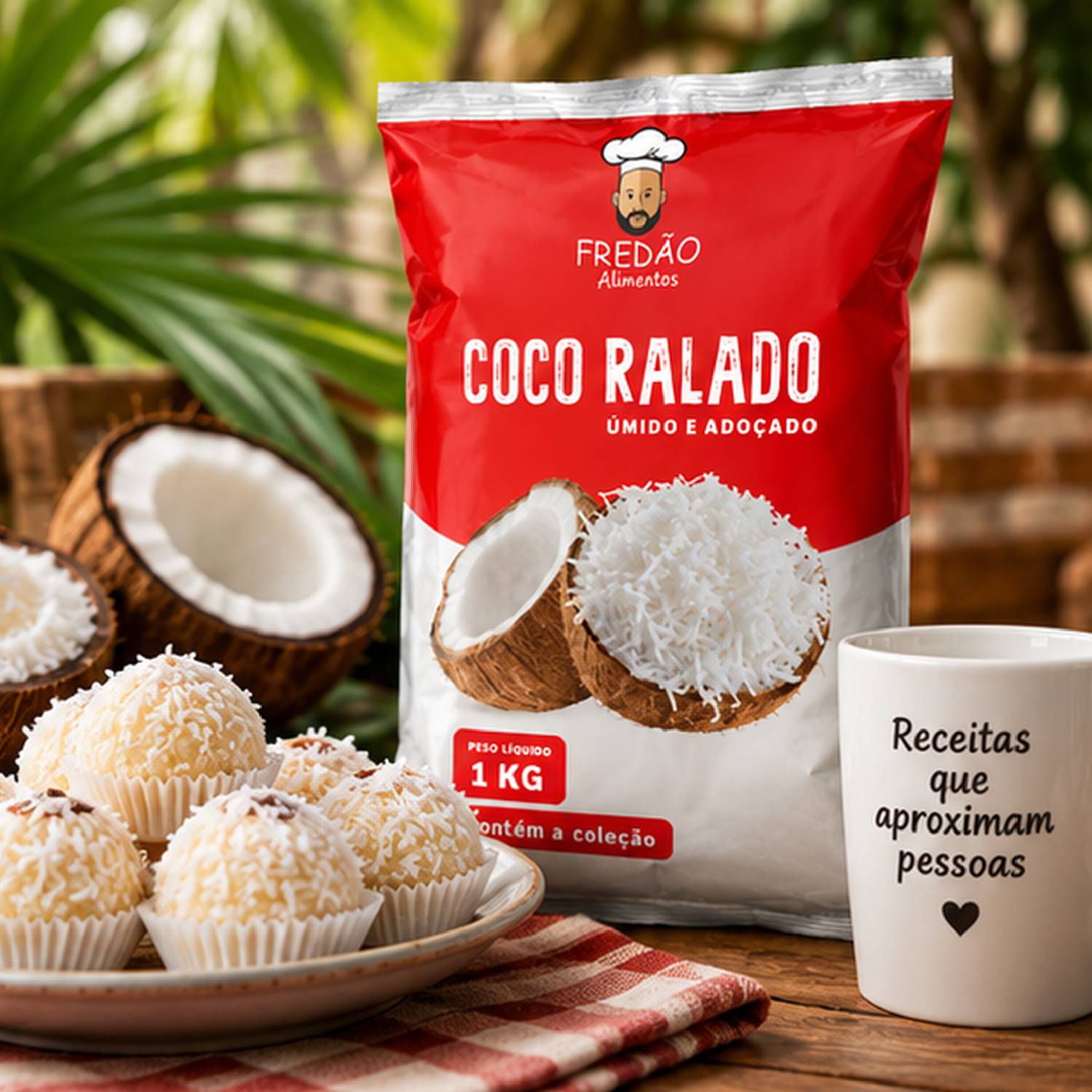 Kit 3 Coco Ralado Fredão 1kg (Uso Culinário Profissional) foto 3