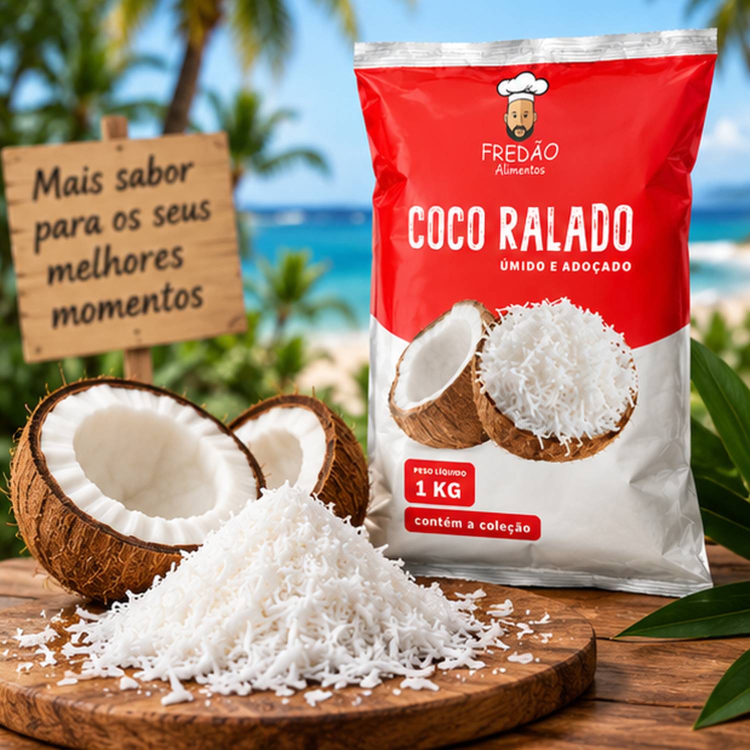 Kit 3 Coco Ralado Fredão 1kg (Uso Culinário Profissional) foto 8