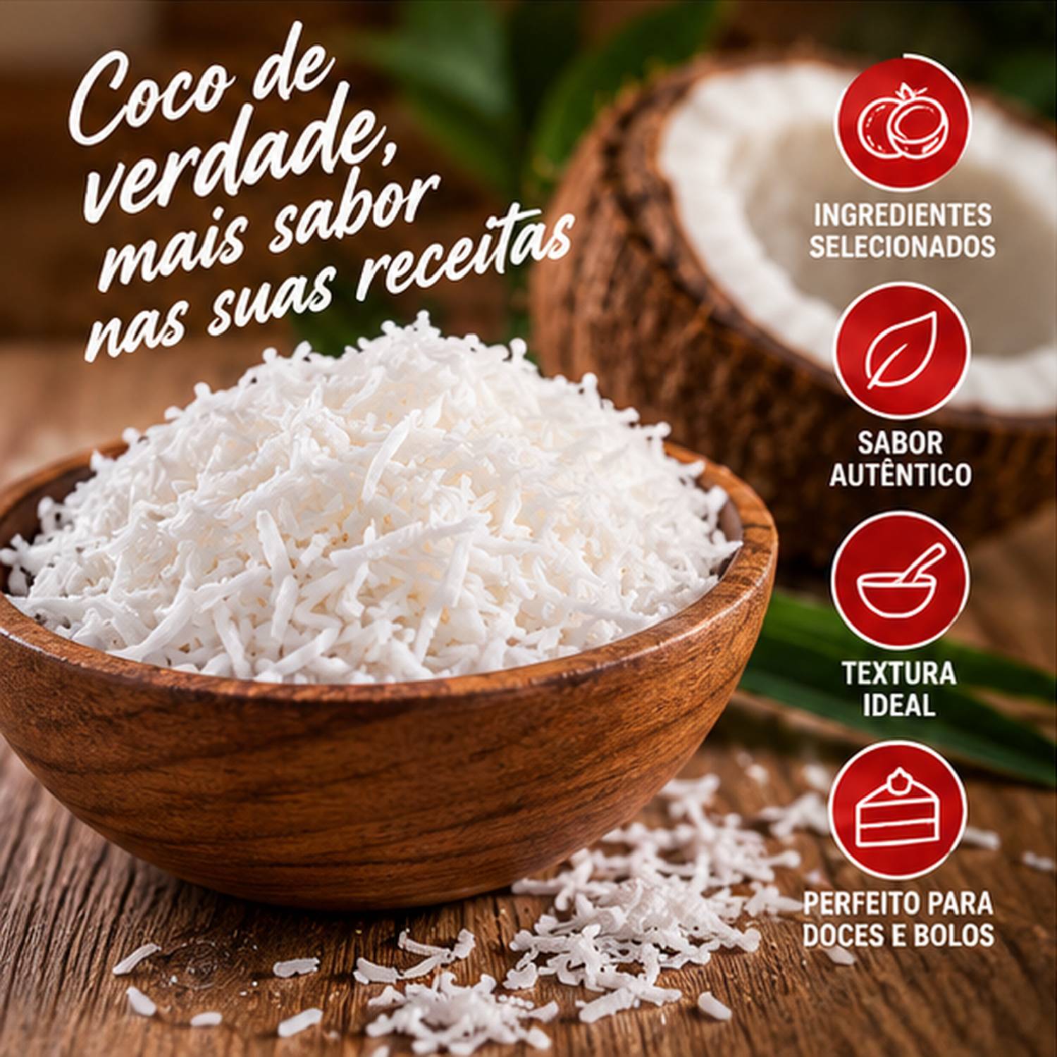 Kit 3 Coco Ralado Fredão 1kg (Uso Culinário Profissional) foto 9