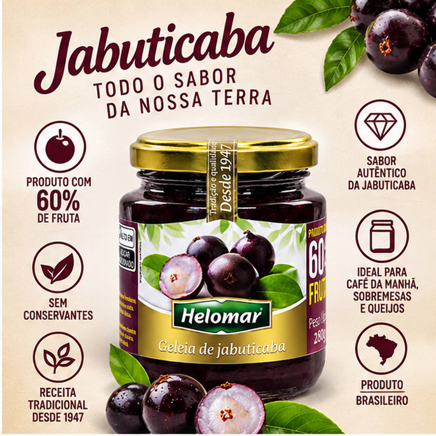 Geleia de Jabuticaba HELOMAR 280g foto 4