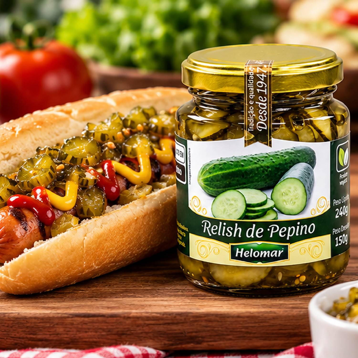 Kit 3 Relish de Pepino HELOMAR 150g foto 5