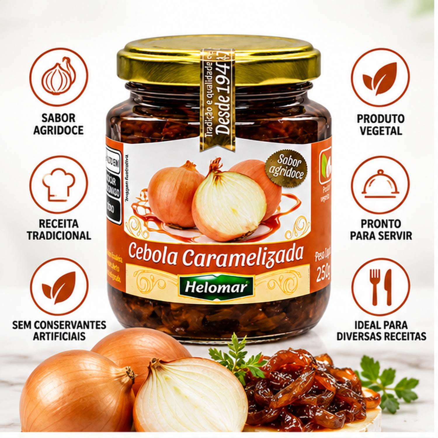 Cebola Caramelizada HELOMAR 250g foto 3