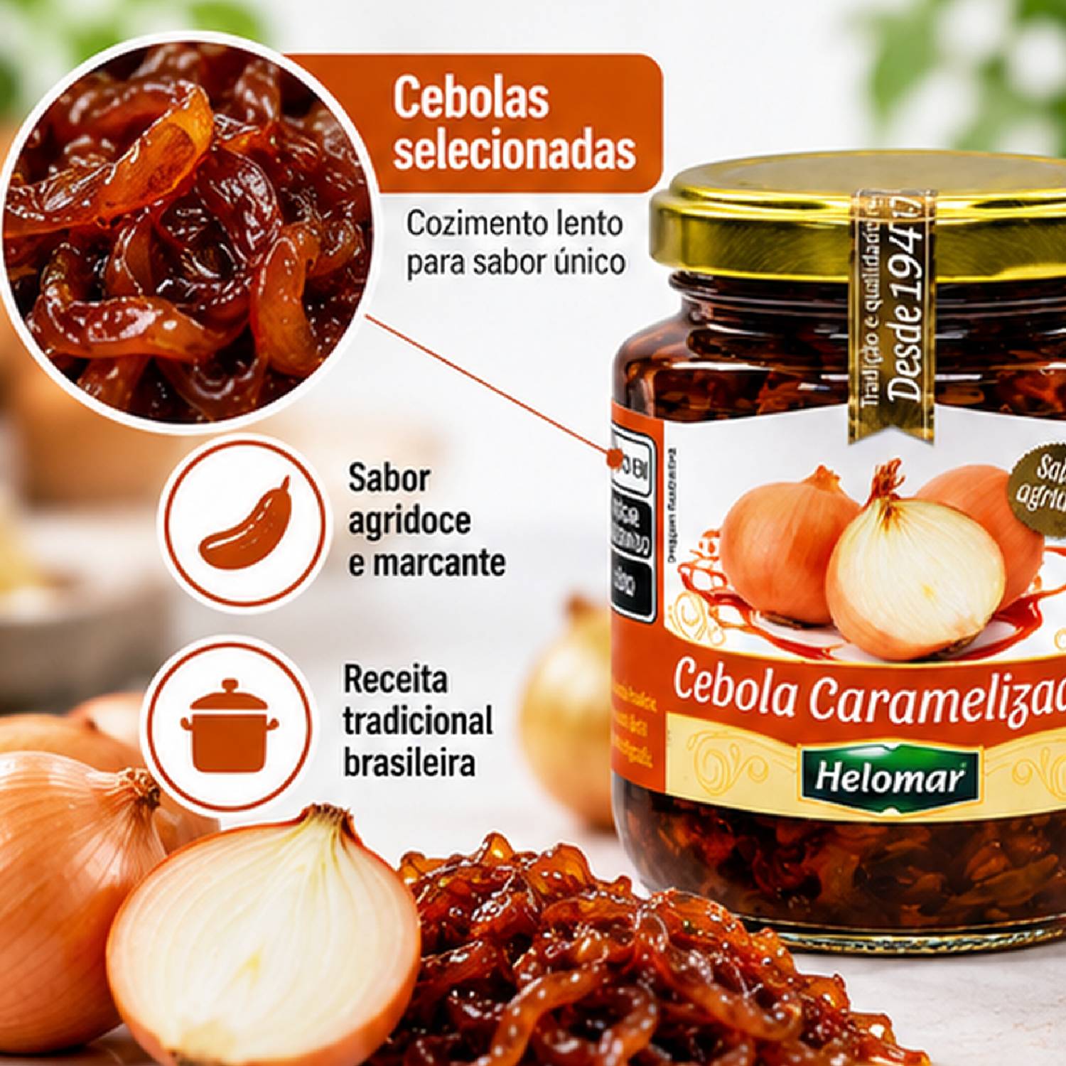 Kit Gourmet Cebola Caramelizada e Relish HELOMAR 250g foto 5