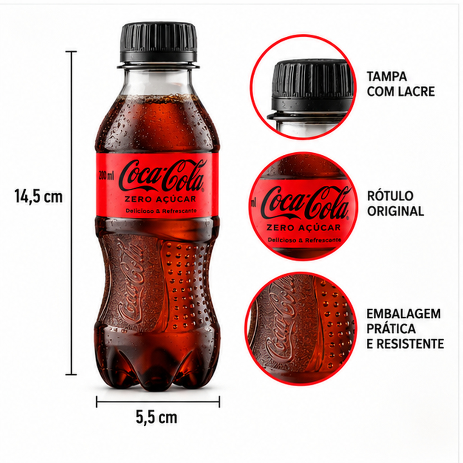 Kit 12 Refrigerante Coca Cola Zero Açucar 200ml foto 4