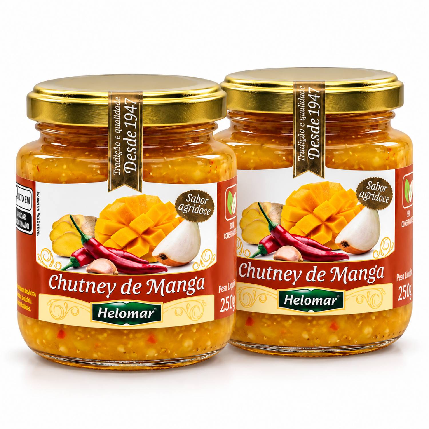 Kit 2 Chutney de Manga HELOMAR 150g