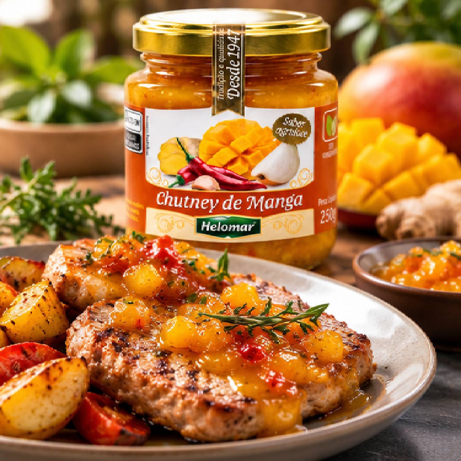 Kit 2 Chutney de Manga HELOMAR 150g foto 3