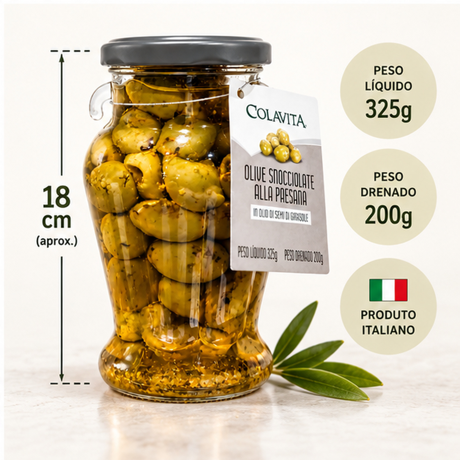 Azeitona S/ Caroço COLAVITA no azeite Extra Virgem 500g foto 4