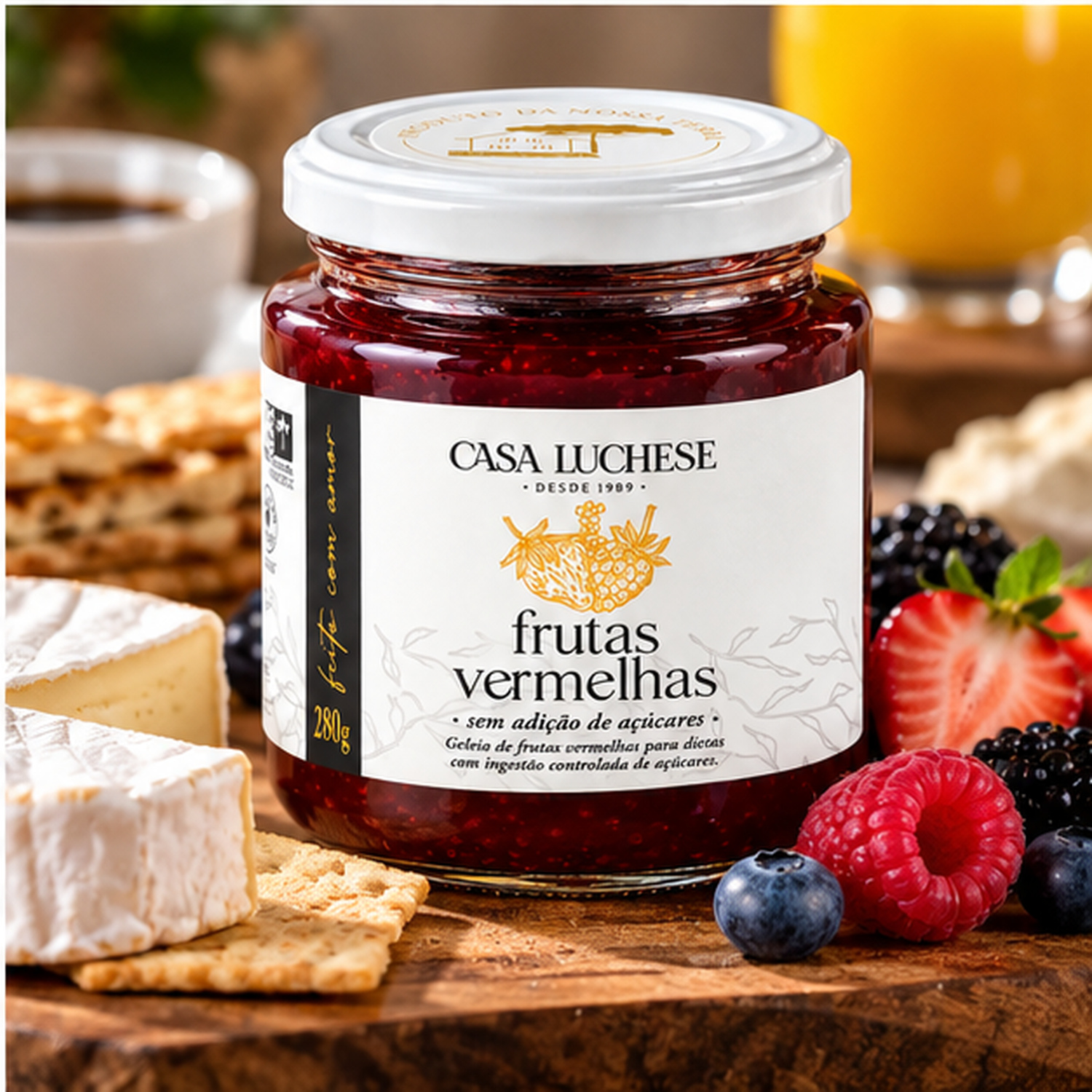 Doce Frutas Vermelhas s/  Ad Açucar CASA LUCHESE 260g foto 3